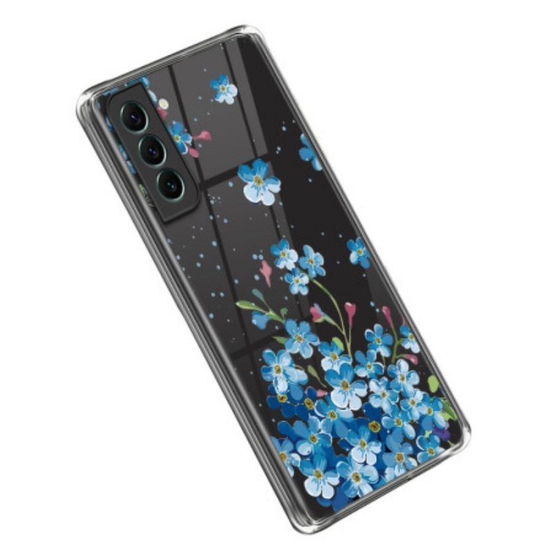 Hoesje voor Samsung Galaxy S23 Plus 5G Blauwe Bloemen