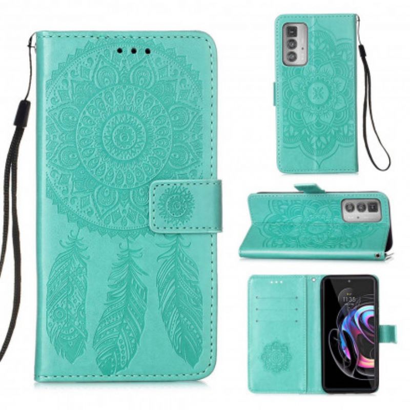 Bescherming Hoesje Motorola Edge 20 Pro Dromenvanger Met Leereffect