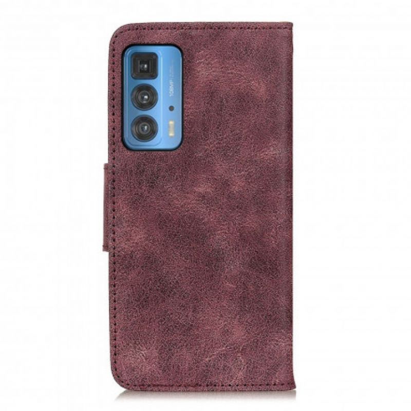 Bescherming Hoesje Motorola Edge 20 Pro Vintage Splitleer