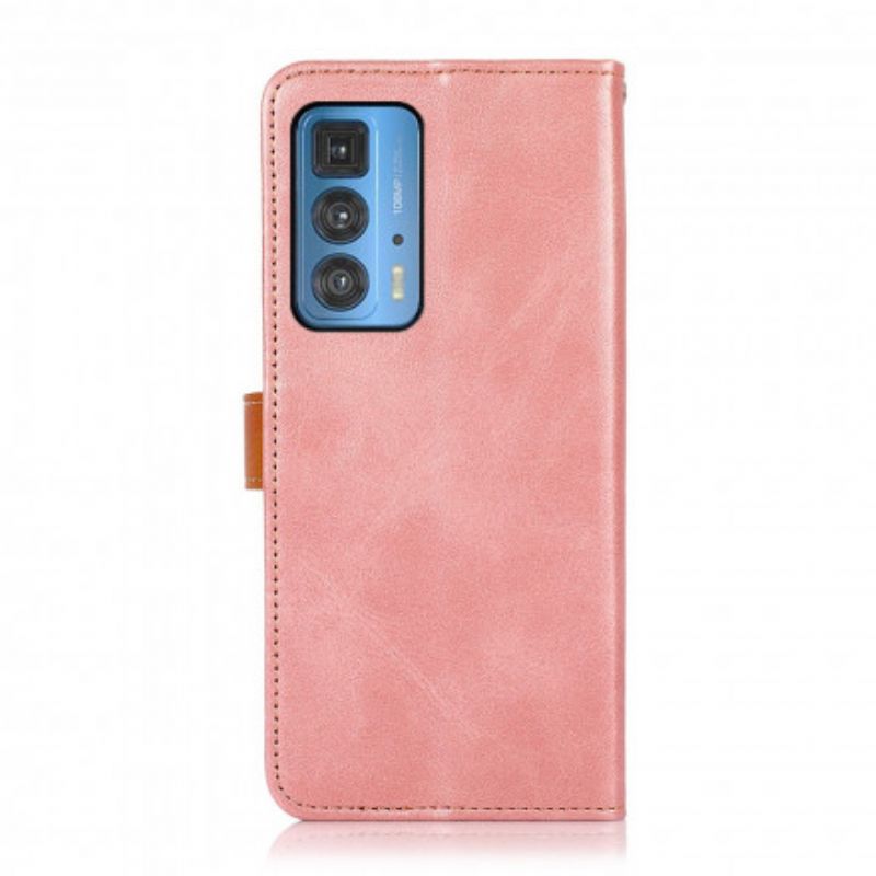 Flip Case Leren Motorola Edge 20 Pro Met Khazneh-riem
