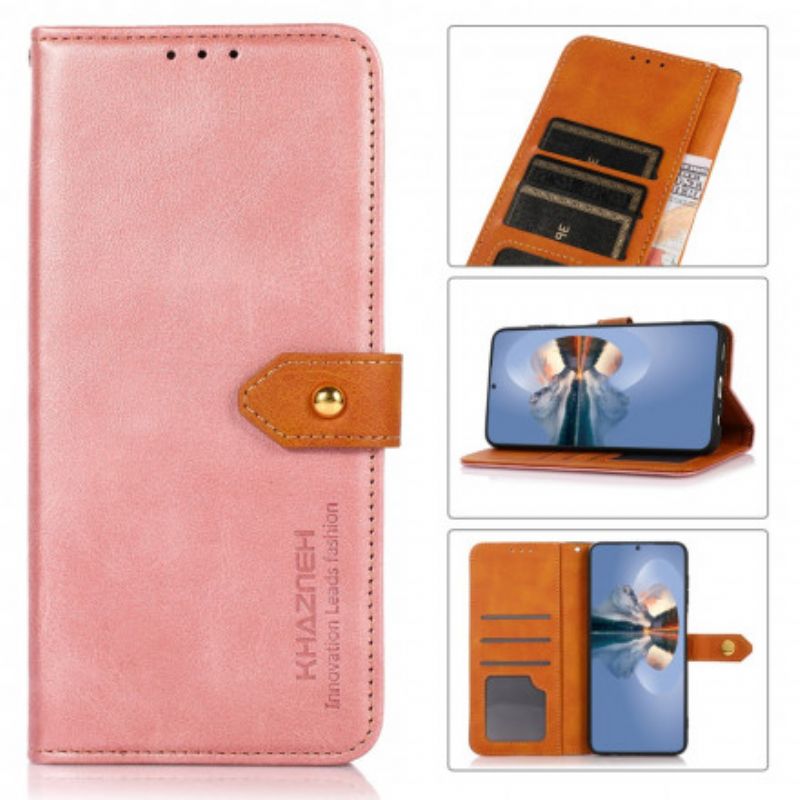 Flip Case Leren Motorola Edge 20 Pro Met Khazneh-riem