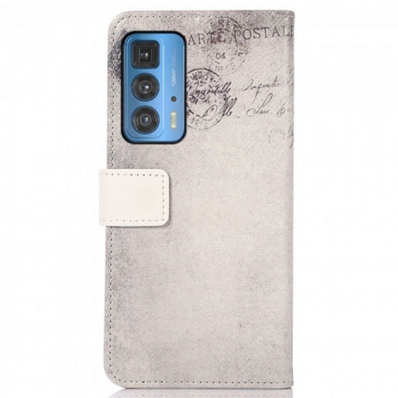 Flip Case Leren Motorola Edge 20 Pro Reiziger Kat