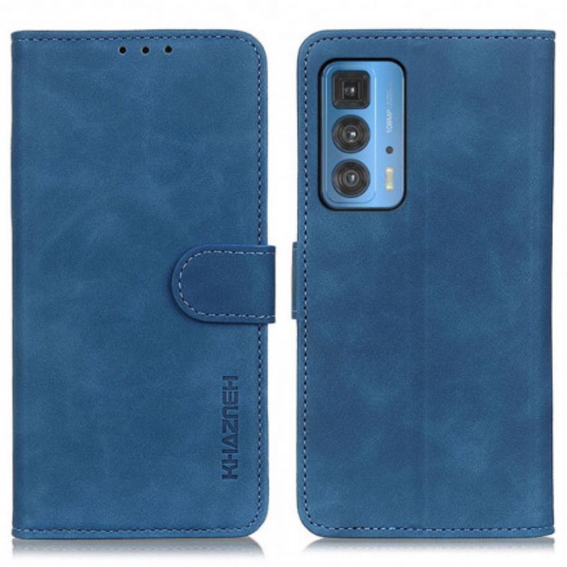 Flip Case Leren Motorola Edge 20 Pro Vintage Khazneh Leereffect