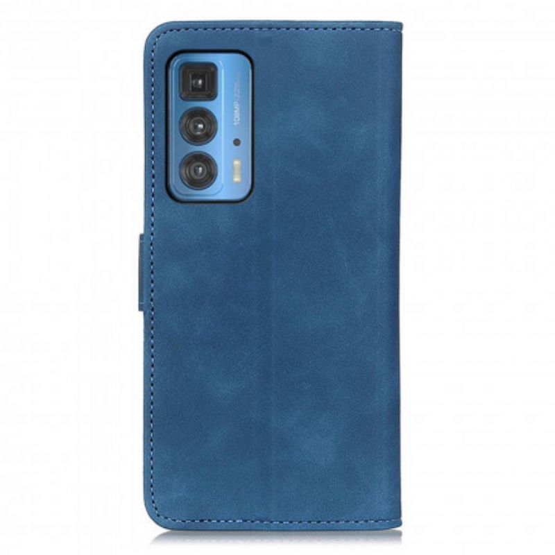 Flip Case Leren Motorola Edge 20 Pro Vintage Khazneh Leereffect