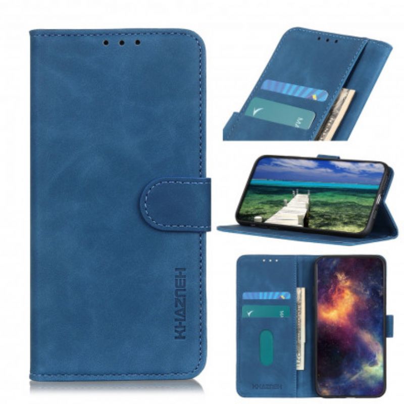 Flip Case Leren Motorola Edge 20 Pro Vintage Khazneh Leereffect