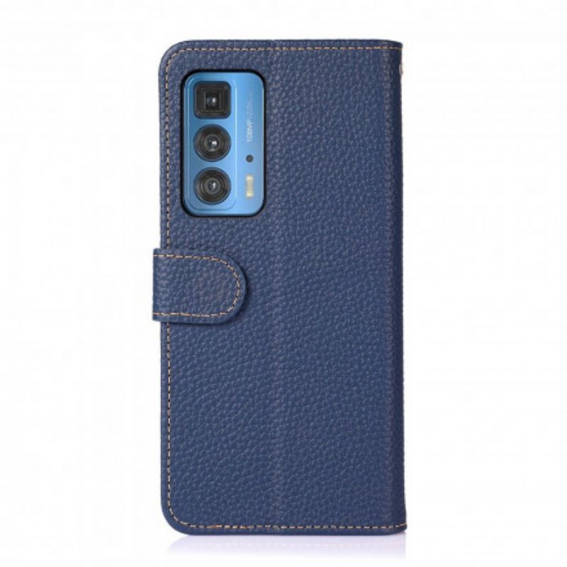 Folio-hoesje Motorola Edge 20 Pro Litchi Leder Khazneh Rfid