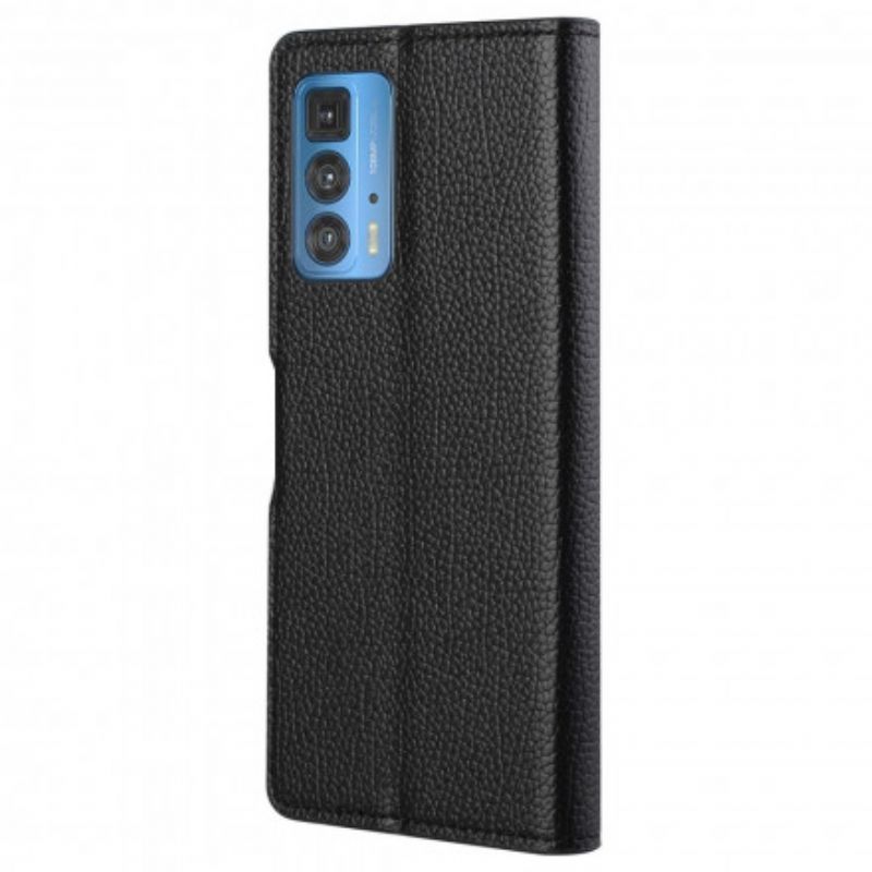 Folio-hoesje Motorola Edge 20 Pro Telefoonhoesje Litchi-leereffect
