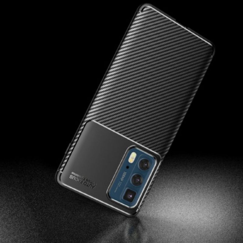 Hoesje Motorola Edge 20 Pro Flexibele Koolstofvezeltextuur