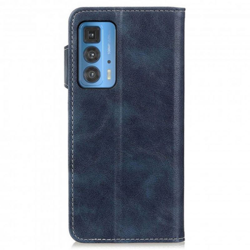 Leren Hoesje Motorola Edge 20 Pro Artistieke Knoop En Naden