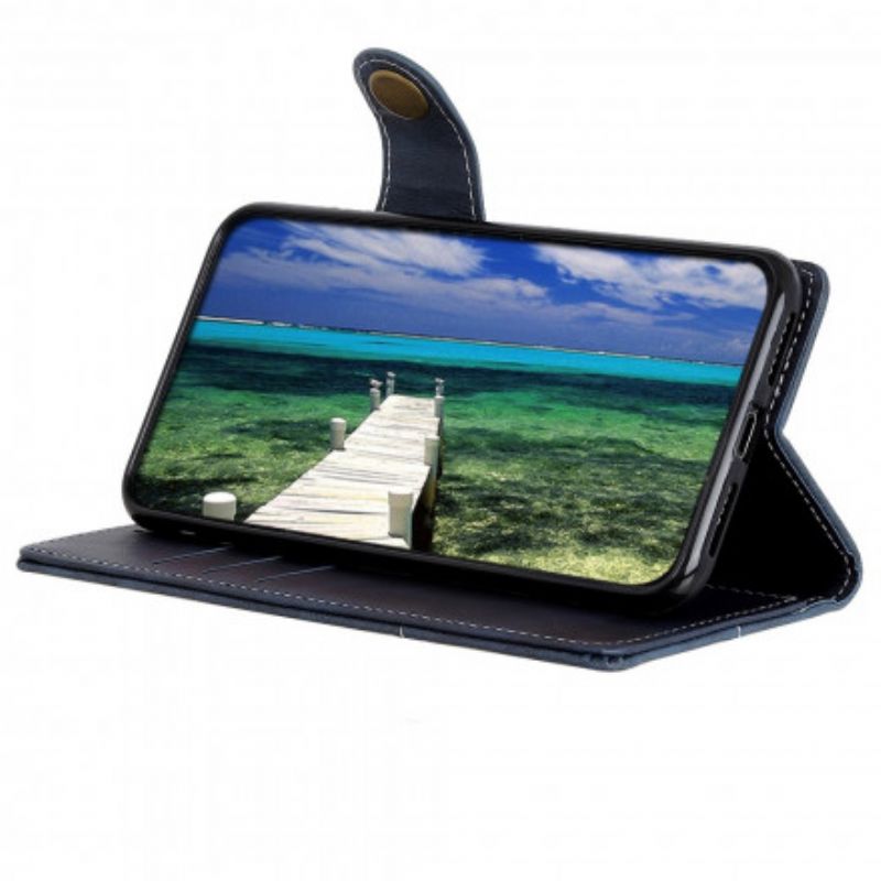 Leren Hoesje Motorola Edge 20 Pro Artistieke Knoop En Naden