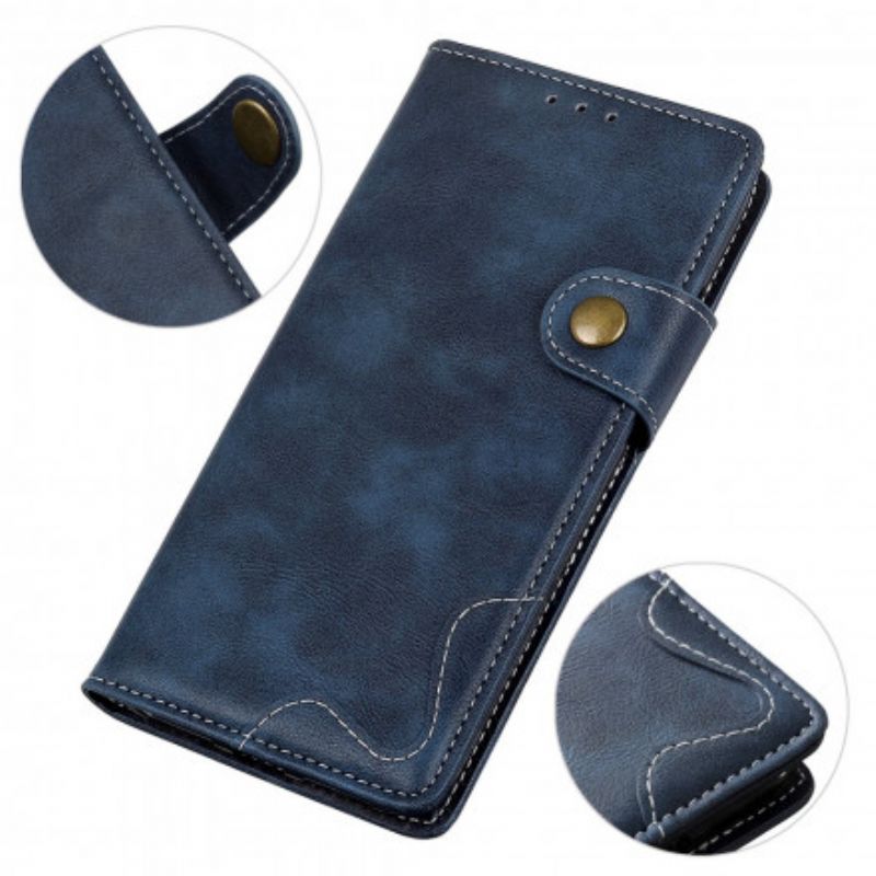 Leren Hoesje Motorola Edge 20 Pro Artistieke Knoop En Naden