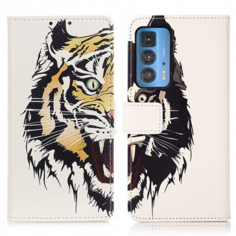 Leren Hoesje Motorola Edge 20 Pro Fierce Tiger