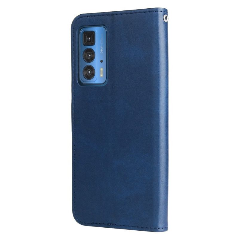 Leren Hoesje Motorola Edge 20 Pro Vintage Portemonnee Bescherming Hoesje