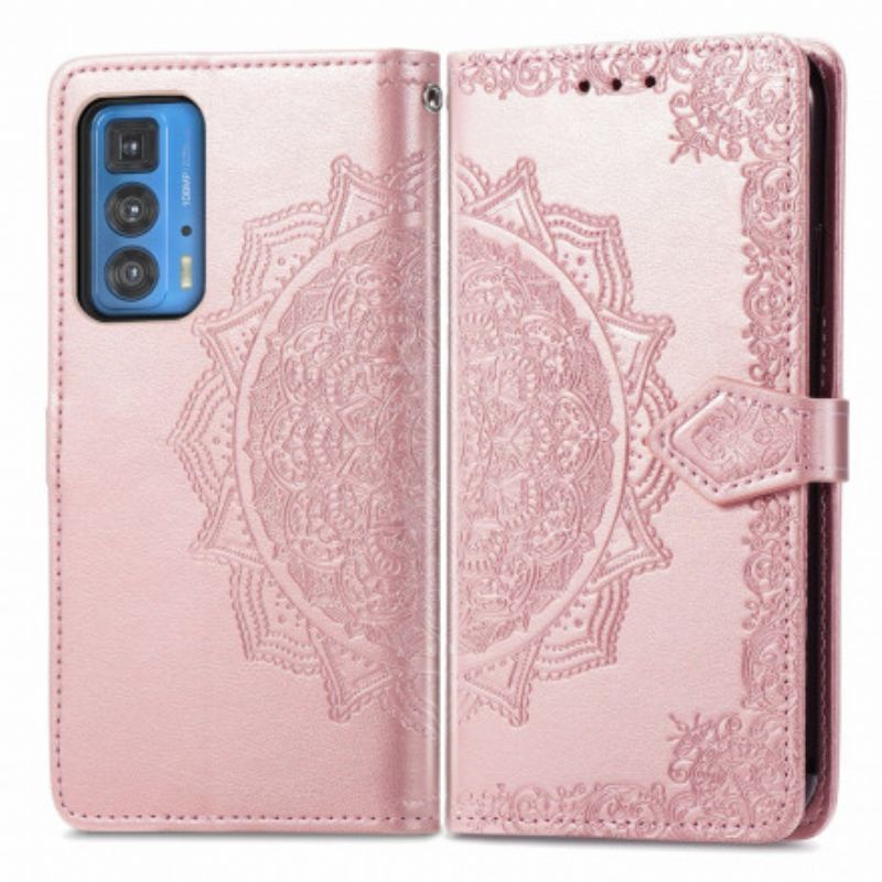 Leren Hoesje Voor Motorola Edge 20 Pro Mandala Middeleeuwen