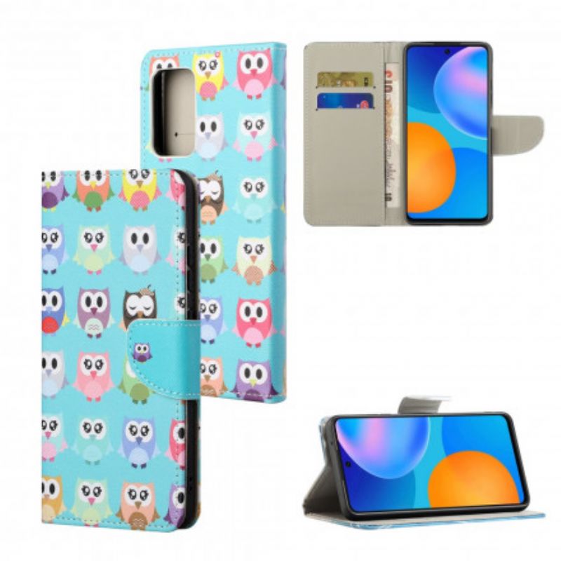 Leren Hoesje Voor Motorola Edge 20 Pro Meerdere Uilen