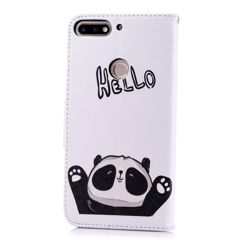 Cover Folio-hoesje Honor 7C Telefoonhoesje Hallo Panda