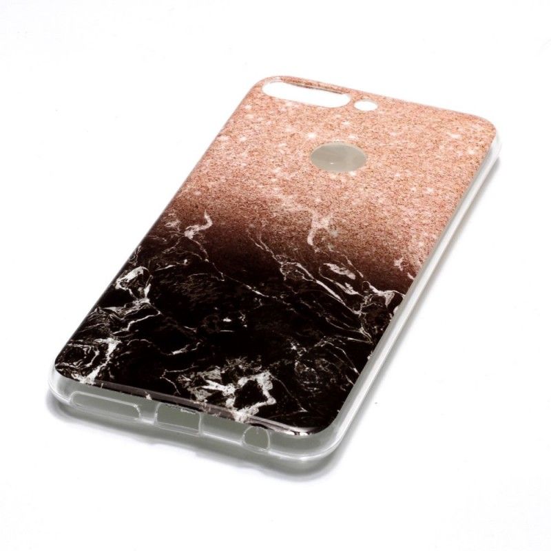 Hoesje Honor 7C Wit Zwart Zeldzaam Marmer