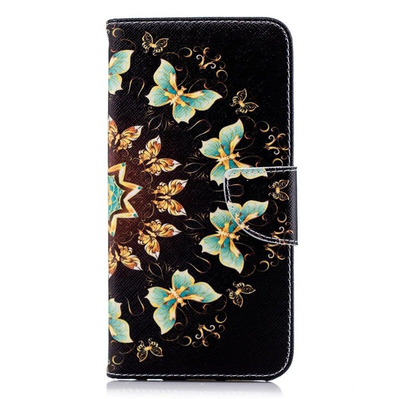 Leren Hoesje Honor 7C Vlinder Mandala