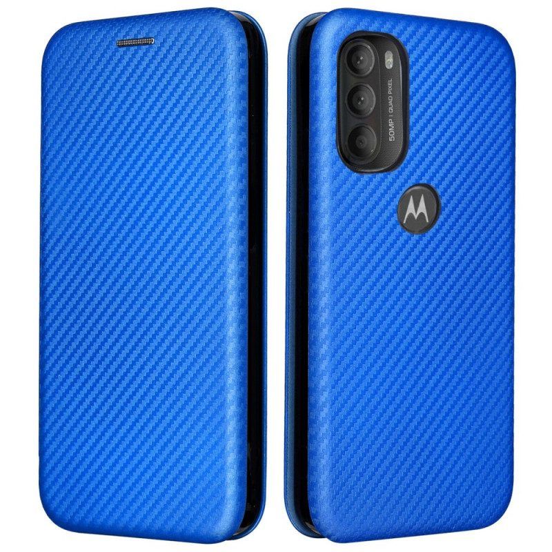 Bescherming Hoesje voor Moto G71 5G Folio-hoesje Gekleurde Koolstofsilicone