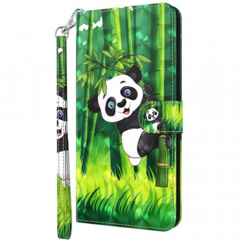 Folio-hoesje voor Moto G71 5G Panda En Bamboe