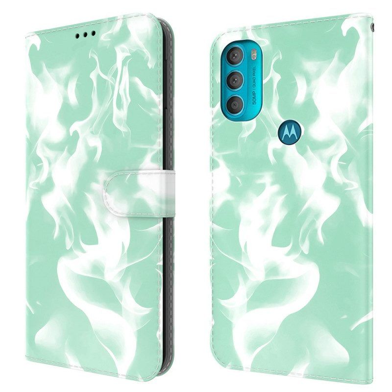 Leren Hoesje voor Moto G71 5G Abstract Patroon