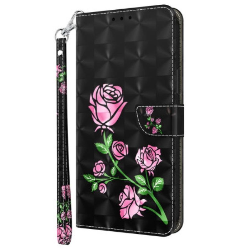 Folio-hoesje voor Sony Xperia 5 IV Met Ketting Riem Rozen