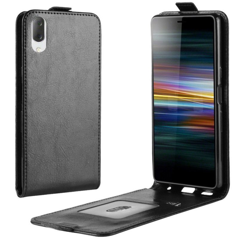 Cover Folio-hoesje Sony Xperia L3 Wit Zwart Telefoonhoesje Vouwledereffect