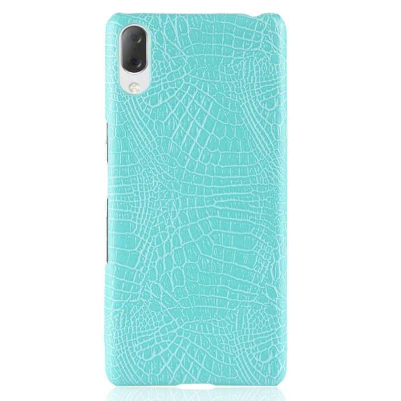 Cover Hoesje Sony Xperia L3 Rood Zwart Telefoonhoesje Krokodillenhuideffect