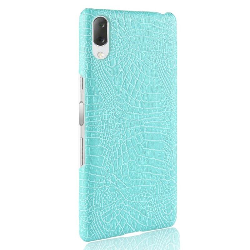 Cover Hoesje Sony Xperia L3 Rood Zwart Telefoonhoesje Krokodillenhuideffect