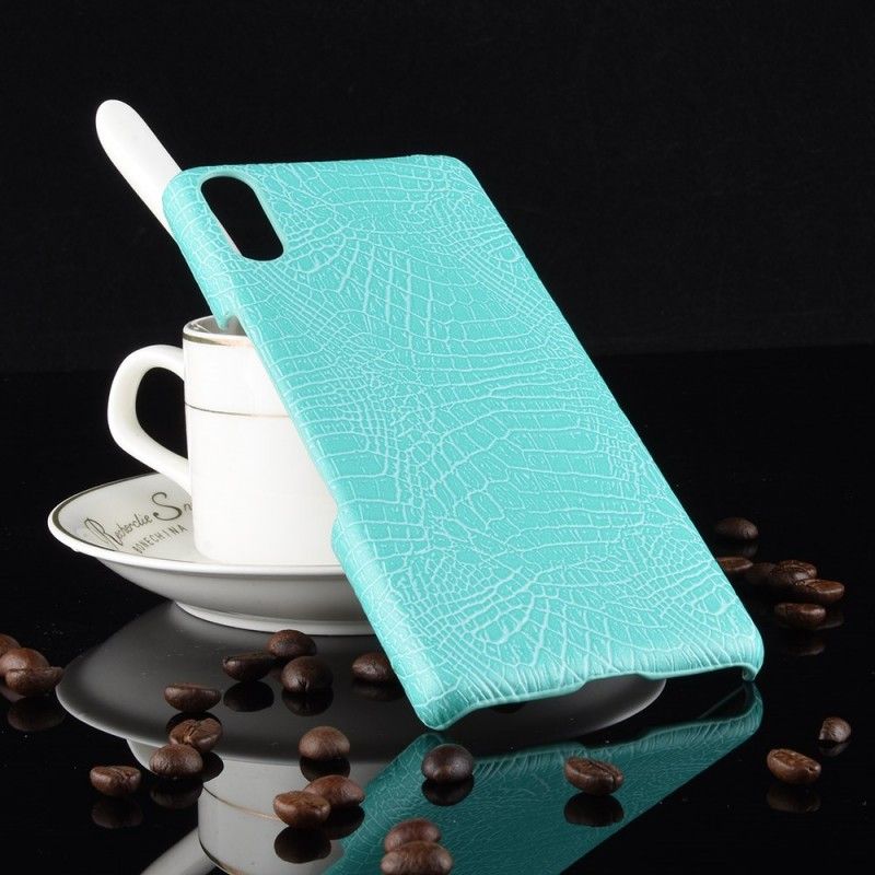 Cover Hoesje Sony Xperia L3 Rood Zwart Telefoonhoesje Krokodillenhuideffect