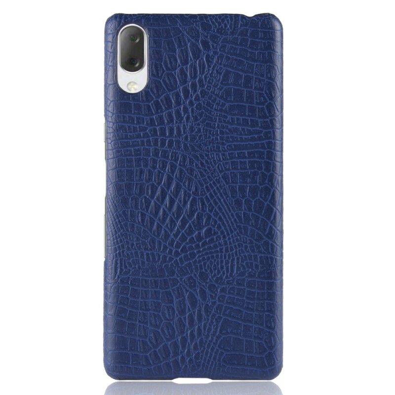 Cover Hoesje Sony Xperia L3 Rood Zwart Telefoonhoesje Krokodillenhuideffect