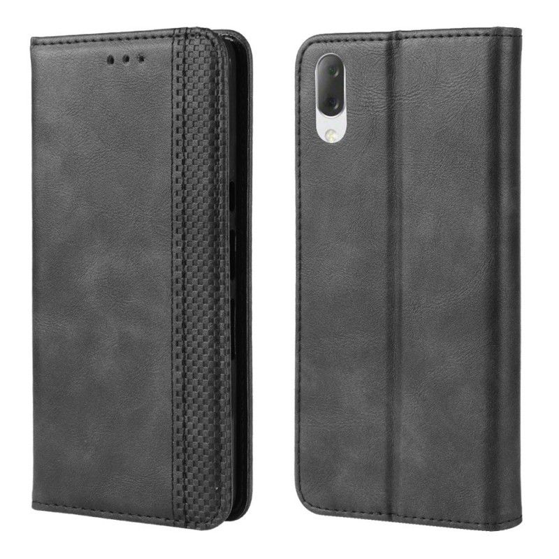Folio-hoesje Sony Xperia L3 Rood Zwart Vintage Lederen Designstijl