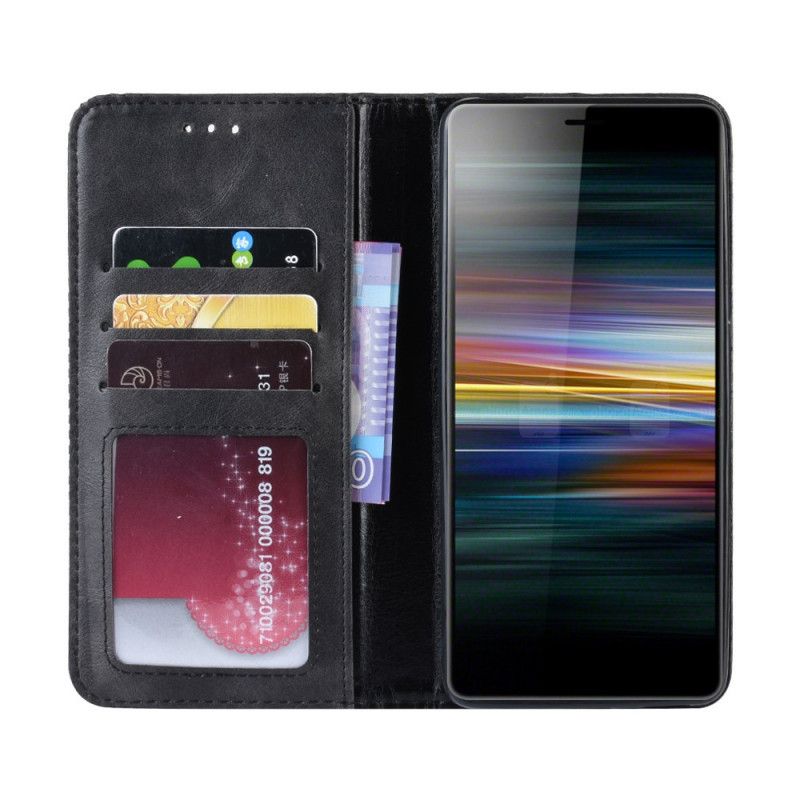 Folio-hoesje Sony Xperia L3 Rood Zwart Vintage Lederen Designstijl