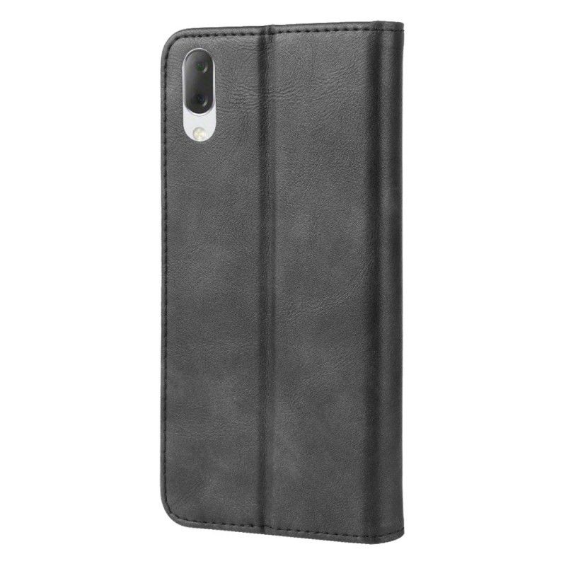 Folio-hoesje Sony Xperia L3 Rood Zwart Vintage Lederen Designstijl