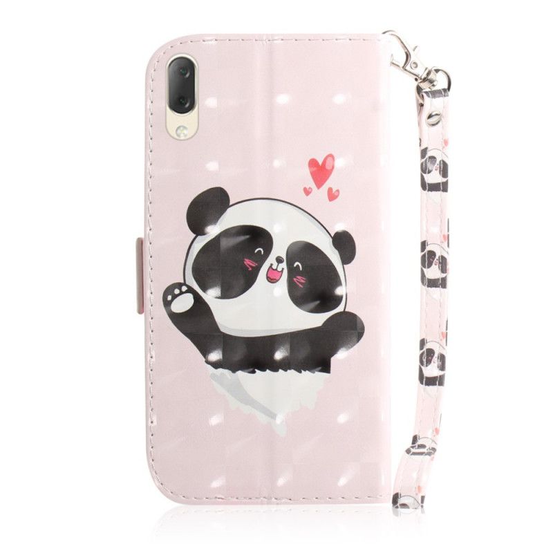 Leren Hoesje Sony Xperia L3 Panda Love Met String