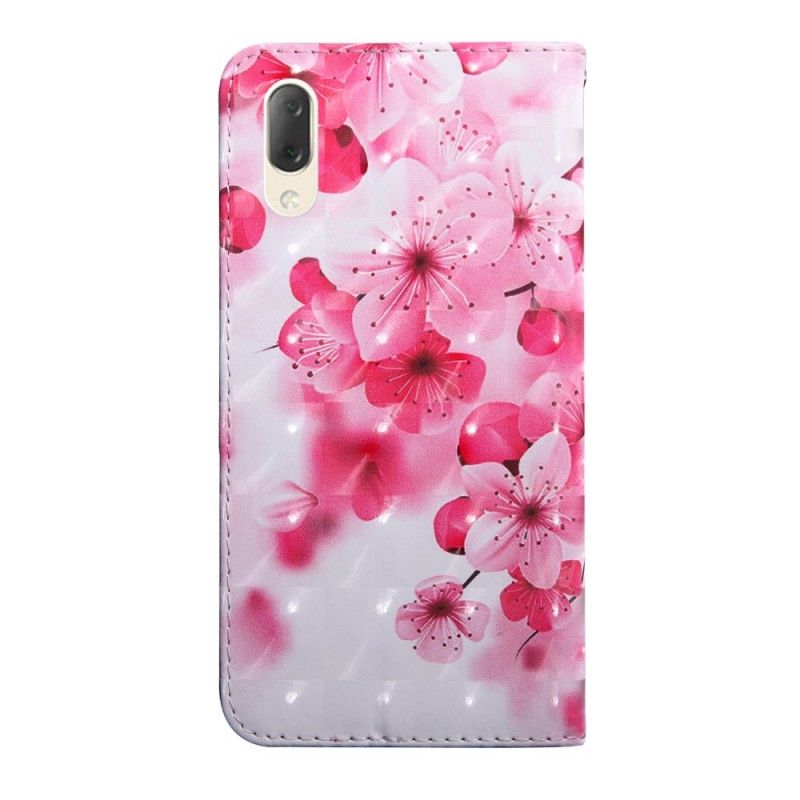 Leren Hoesje Sony Xperia L3 Roze Bloemen