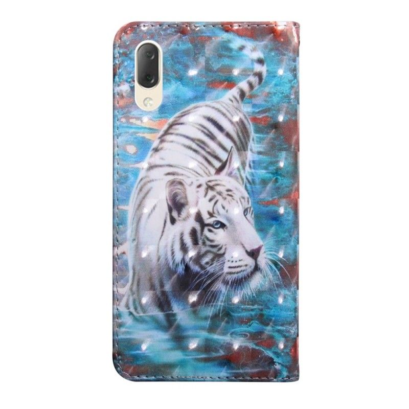 Leren Hoesje Sony Xperia L3 Telefoonhoesje Tijger In Het Water
