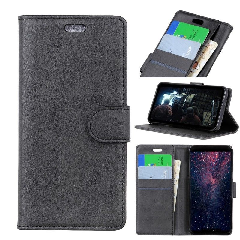 Leren Hoesje voor Sony Xperia L3 Rood Zwart Retro Mat Leereffect