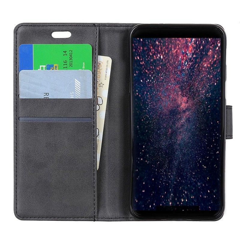 Leren Hoesje voor Sony Xperia L3 Rood Zwart Retro Mat Leereffect