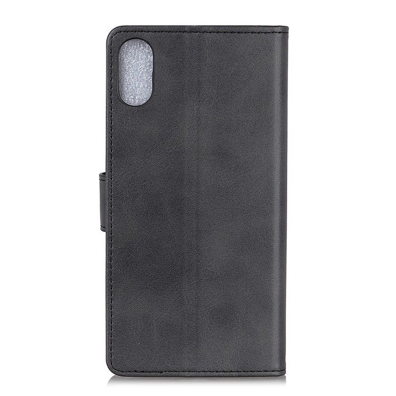 Leren Hoesje voor Sony Xperia L3 Rood Zwart Retro Mat Leereffect