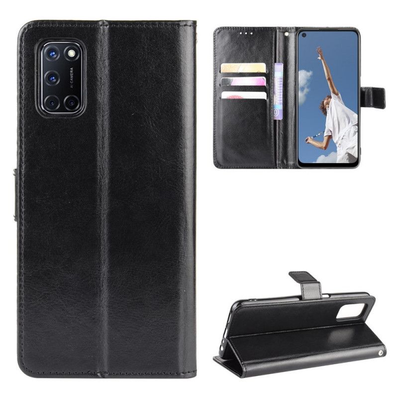 Cover Folio-hoesje Oppo A72 Rood Zwart Telefoonhoesje Flitsend Kunstleer