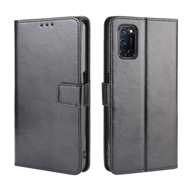 Cover Folio-hoesje Oppo A72 Rood Zwart Telefoonhoesje Flitsend Kunstleer