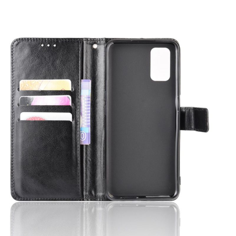 Cover Folio-hoesje Oppo A72 Rood Zwart Telefoonhoesje Flitsend Kunstleer