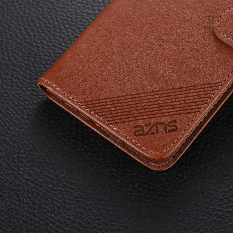 Flip Case Leren Oppo A72 Bruin Zwart Azns Kunstleer