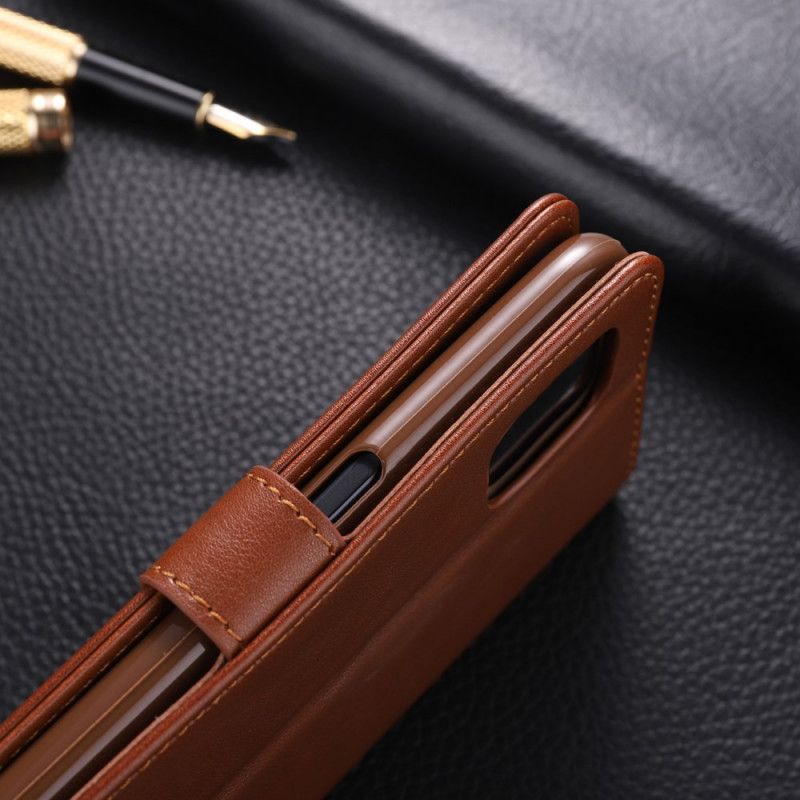 Flip Case Leren Oppo A72 Bruin Zwart Azns Kunstleer