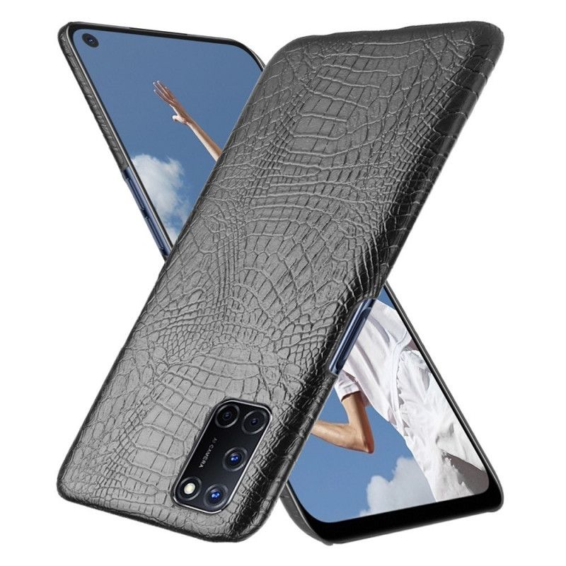 Hoesje Oppo A72 Rood Zwart Krokodillenhuidstijl