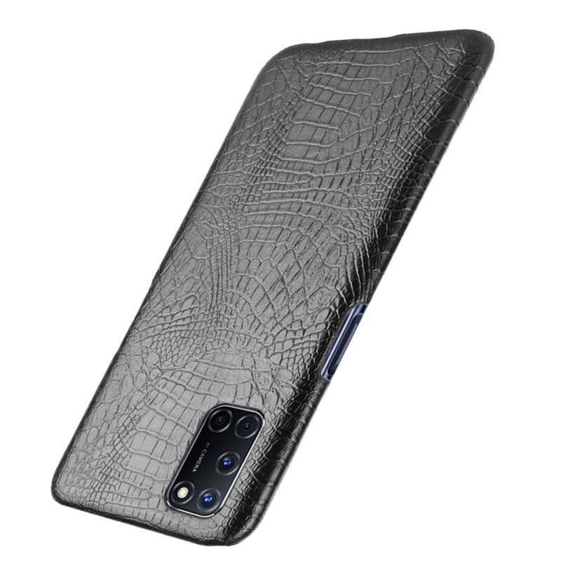 Hoesje Oppo A72 Rood Zwart Krokodillenhuidstijl