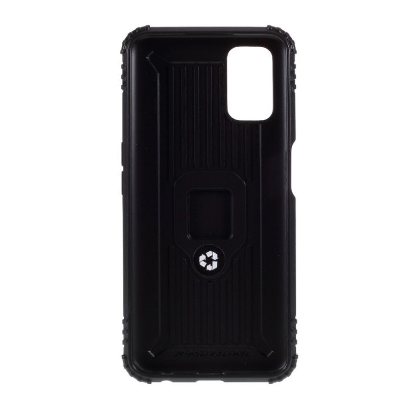 Hoesje Oppo A72 Rood Zwart Ring En Koolstofvezel