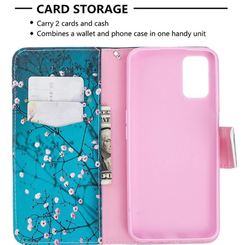 Leren Hoesje Oppo A72 Bloeiende Boom