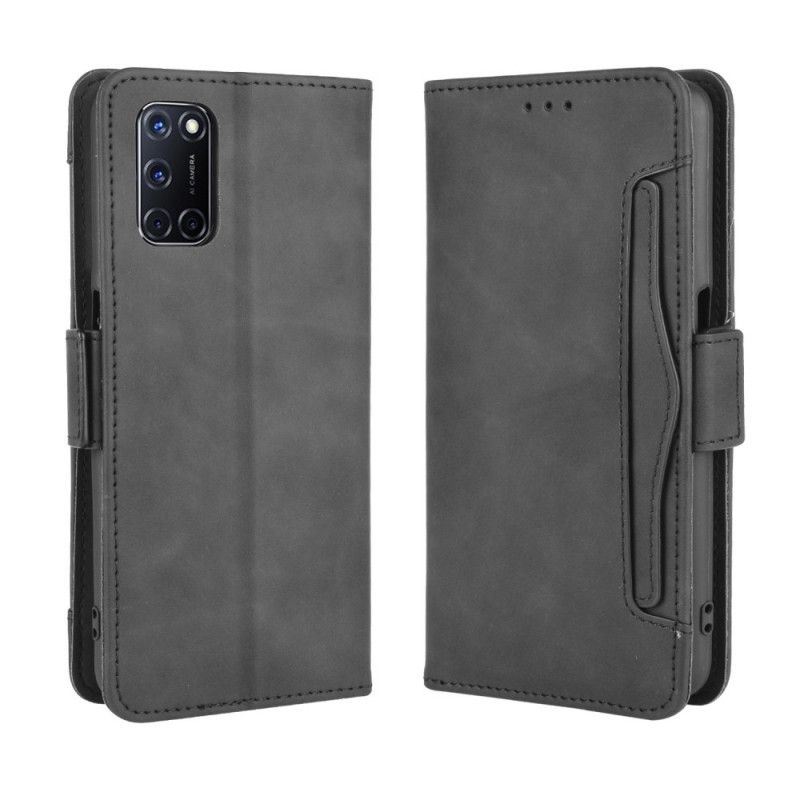 Leren Hoesje voor Oppo A72 Rood Zwart Eersteklas Multikaart